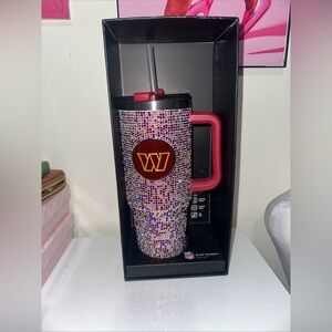 Washington Commanders Blinged Out 40oz Tumbler with Straw